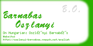 barnabas oszlanyi business card